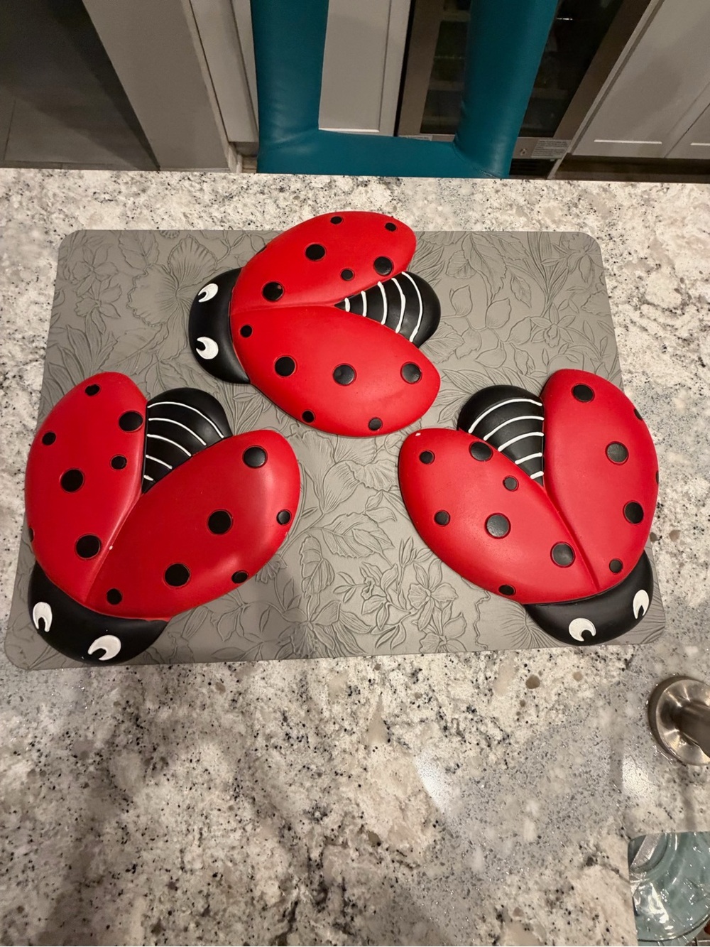 Ladybug Wall Decor Set of 3 Red Black Garden Home Décor Stepping Stone
